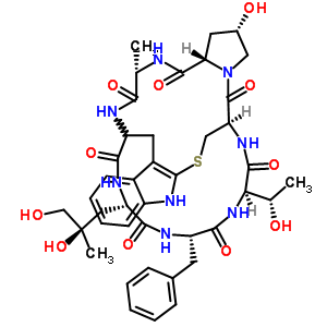 64470-55-9  (2S,3aS,6S,18R,23R,26S,29S)-26-benzyl-29-[(2R)-2,3-dihydroxy-2-methylpropyl]-2-hydroxy-23-[(1S)-1-hydroxyethyl]-6-methyl-1,2,3,3a,5,6,8,9,10,15-decahydro-17H-18,9-(epiminoethanoiminoethanoiminoethanoiminomethano)pyrrolo[1',2':5,6][1,5,8,11]thiatriazacyclo