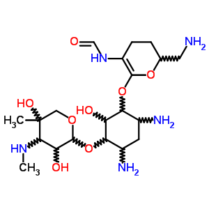 76647-54-6  N-{2-(aminomethyl)-6-[(4,6-diamino-3-{[3-deoxy-4-C-methyl-3-(methylamino)pentopyranosyl]oxy}-2-hydroxycyclohexyl)oxy]-3,4-dihydro-2H-pyran-5-yl}formamide