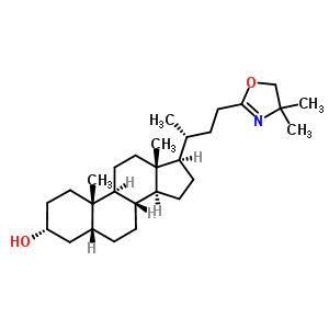 80724-92-1  (3R,5R,8R,9S,10S,13R,14S,17R)-17-[(2R)-4-(4,4-dimethyl-4,5-dihydro-1,3-oxazol-2-yl)butan-2-yl]-10,13-dimethylhexadecahydro-1H-cyclopenta[a]phenanthren-3-ol (non-preferred name)