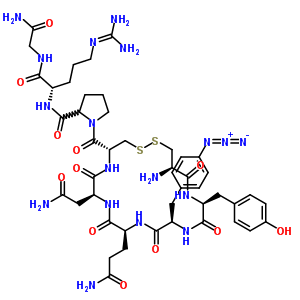 97474-07-2  1-{[(4R,7S,10S,13R,16S,19R)-19-amino-7-(2-amino-2-oxoethyl)-10-(3-amino-3-oxopropyl)-13-(4-azidobenzyl)-16-(4-hydroxybenzyl)-6,9,12,15,18-pentaoxo-1,2-dithia-5,8,11,14,17-pentaazacycloicosan-4-yl]carbonyl}prolyl-N~5~-(diaminomethylidene)-L-ornithylglycina