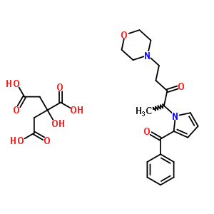 15008-85-2  4-(2-benzoyl-1H-pyrrol-1-yl)-1-(morpholin-4-yl)pentan-3-one 2-hydroxypropane-1,2,3-tricarboxylate (1:1)