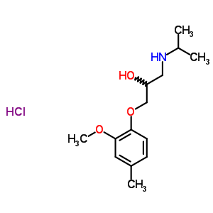 20041-38-7  1-(2-methoxy-4-methylphenoxy)-3-(propan-2-ylamino)propan-2-ol hydrochloride (1:1)