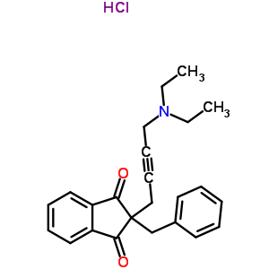 22019-26-7  2-benzyl-2-[4-(diethylamino)but-2-yn-1-yl]-1H-indene-1,3(2H)-dione hydrochloride (1:1)