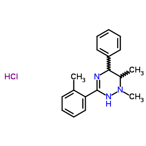 23570-10-7  1,6-dimethyl-3-(2-methylphenyl)-5-phenyl-1,2,5,6-tetrahydro-1,2,4-triazine hydrochloride (1:1)