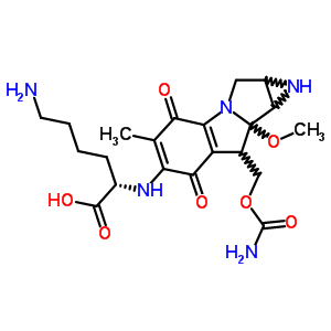 31854-16-7  N~2~-{8-[(carbamoyloxy)methyl]-8a-methoxy-5-methyl-4,7-dioxo-1,1a,2,4,7,8,8a,8b-octahydroazireno[2',3':3,4]pyrrolo[1,2-a]indol-6-yl}-L-lysine