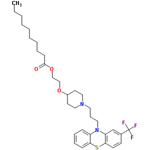 40255-77-4  2-[(1-{3-[2-(trifluoromethyl)-10H-phenothiazin-10-yl]propyl}piperidin-4-yl)oxy]ethyl decanoate