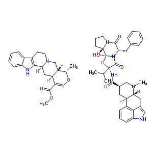 96743-85-0  methyl (19alpha)-19-methyl-16,17-didehydro-18-oxayohimban-16-carboxylate - (5'alpha,10alpha)-5'-benzyl-12'-hydroxy-3',6',18-trioxo-2'-(propan-2-yl)-9,10-dihydroergotaman (1:1)