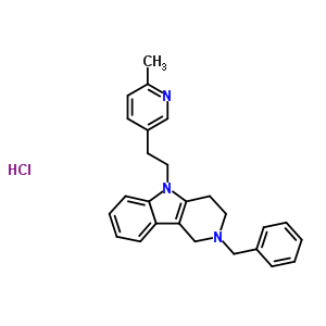 25378-52-3  2-benzyl-5-[2-(6-methylpyridin-3-yl)ethyl]-2,3,4,5-tetrahydro-1H-pyrido[4,3-b]indole hydrochloride (1:1)