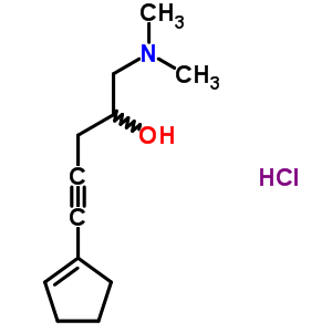 25708-10-5  5-(cyclopent-1-en-1-yl)-1-(dimethylamino)pent-4-yn-2-ol hydrochloride (1:1)