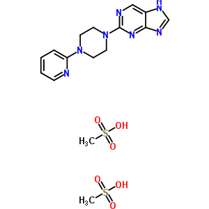 37425-19-7  2-[4-(pyridin-2-yl)piperazin-1-yl]-7H-purine methanesulfonate (1:2)
