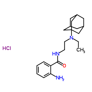 37531-52-5  2-amino-N-{2-[ethyl(tricyclo[3.3.1.1~3,7~]dec-1-yl)amino]ethyl}benzamide hydrochloride (1:1)