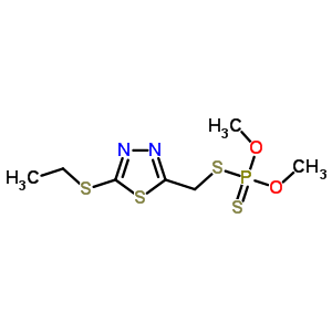 38090-95-8  S-{[5-(ethylsulfanyl)-1,3,4-thiadiazol-2-yl]methyl} O,O-dimethyl phosphorodithioate
