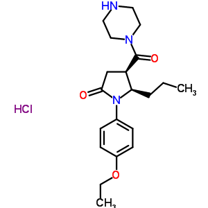 38124-02-6  (4R,5R)-1-(4-ethoxyphenyl)-4-(piperazin-1-ylcarbonyl)-5-propylpyrrolidin-2-one hydrochloride (1:1)