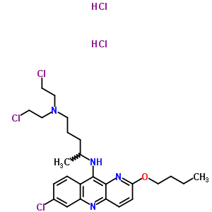 38915-45-6  N~4~-(2-butoxy-7-chlorobenzo[b][1,5]naphthyridin-10-yl)-N~1~,N~1~-bis(2-chloroethyl)pentane-1,4-diamine dihydrochloride