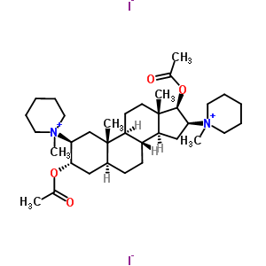 40571-89-9  (2beta,3alpha,5alpha,16beta,17beta)-3,17-bis(acetyloxy)-2,16-bis(1-methylpiperidinium-1-yl)androstane diiodide