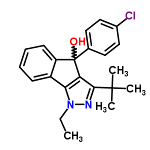 56767-28-3  3-tert-butyl-4-(4-chlorophenyl)-1-ethyl-1,4-dihydroindeno[1,2-c]pyrazol-4-ol