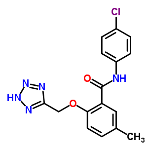 24024-10-0  N-(4-chlorophenyl)-5-methyl-2-(2H-tetrazol-5-ylmethoxy)benzamide