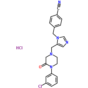 253863-00-2  4-[(5-{[4-(3-chlorophenyl)-3-oxopiperazin-1-yl]methyl}-1H-imidazol-1-yl)methyl]benzonitrile hydrochloride (1:1)