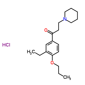 26860-27-5  1-(3-ethyl-4-propoxyphenyl)-3-(piperidin-1-yl)propan-1-one hydrochloride (1:1)
