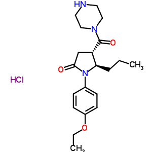 38124-08-2  (4S,5R)-1-(4-ethoxyphenyl)-4-(piperazin-1-ylcarbonyl)-5-propylpyrrolidin-2-one hydrochloride (1:1)