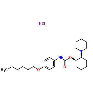 38205-35-5  (1R,2S)-2-(piperidin-1-yl)cyclohexyl [4-(hexyloxy)phenyl]carbamate hydrochloride (1:1)