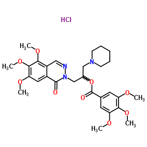 38952-85-1  1-(piperidin-1-yl)-3-(5,6,7-trimethoxy-1-oxophthalazin-2(1H)-yl)propan-2-yl 3,4,5-trimethoxybenzoate hydrochloride (1:1)