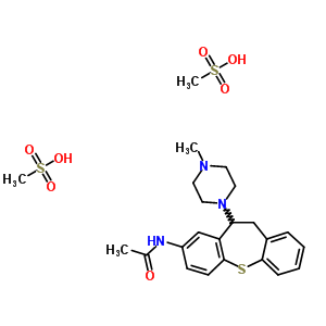 40400-08-6  N-[11-(4-methylpiperazin-1-yl)-10,11-dihydrodibenzo[b,f]thiepin-2-yl]acetamide methanesulfonate (1:2)