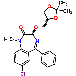 40967-02-0  7-chloro-3-[(2,2-dimethyl-1,3-dioxolan-4-yl)methoxy]-1-methyl-5-phenyl-1,3-dihydro-2H-1,4-benzodiazepin-2-one