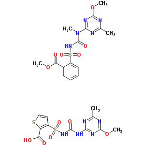 108422-37-3  3-{[(4-methoxy-6-methyl-1,3,5-triazin-2-yl)carbamoyl]sulfamoyl}thiophene-2-carboxylic acid - methyl 2-{[(4-methoxy-6-methyl-1,3,5-triazin-2-yl)(methyl)carbamoyl]sulfamoyl}benzoate (1:1)