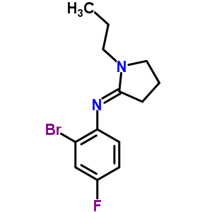 27033-94-9  2-bromo-4-fluoro-N-[(2E)-1-propylpyrrolidin-2-ylidene]aniline