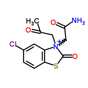33353-01-4  3-(2-amino-2-oxoethyl)-5-chloro-2-oxo-3-(2-oxopropyl)-2,3-dihydro-1,3-benzothiazol-3-ium