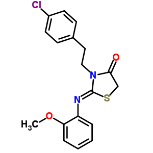 34391-62-3  (2Z)-3-[2-(4-chlorophenyl)ethyl]-2-[(2-methoxyphenyl)imino]-1,3-thiazolidin-4-one