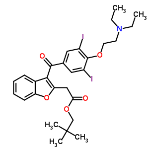 345267-16-5  2,2-dimethylpropyl (3-{4-[2-(diethylamino)ethoxy]-3,5-diiodobenzoyl}-1-benzofuran-2-yl)acetate