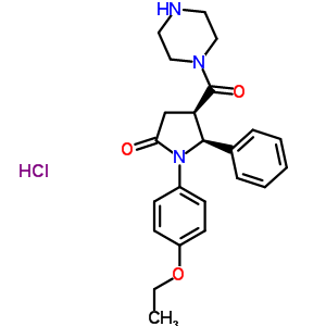 38123-83-0  (4R,5S)-1-(4-ethoxyphenyl)-5-phenyl-4-(piperazin-1-ylcarbonyl)pyrrolidin-2-one hydrochloride (1:1)