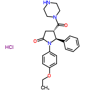 38123-89-6  (4S,5S)-1-(4-ethoxyphenyl)-5-phenyl-4-(piperazin-1-ylcarbonyl)pyrrolidin-2-one hydrochloride (1:1)