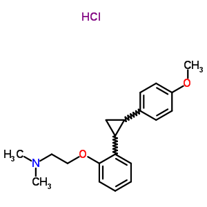 40603-45-0  2-{2-[2-(4-methoxyphenyl)cyclopropyl]phenoxy}-N,N-dimethylethanamine hydrochloride (1:1)