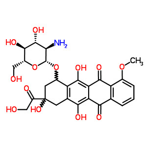 79974-25-7  3,5,12-trihydroxy-3-(hydroxyacetyl)-10-methoxy-6,11-dioxo-1,2,3,4,6,11-hexahydrotetracen-1-yl 2-amino-2-deoxy-beta-D-glucopyranoside
