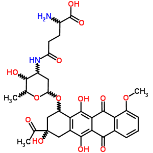 106372-52-5  3-acetyl-3,5,12-trihydroxy-10-methoxy-6,11-dioxo-1,2,3,4,6,11-hexahydrotetracen-1-yl 2,3,6-trideoxy-3-(gamma-glutamylamino)hexopyranoside
