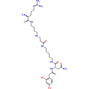 107288-22-2  N~1~-(5-{[N-(4-{[N~5~-(diaminomethylidene)-L-ornithyl]amino}butyl)-beta-alanyl]amino}pentyl)-N~2~-[(2,4-dihydroxyphenyl)acetyl]-L-aspartamide