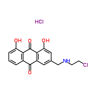 121211-18-5  3-{[(2-chloroethyl)amino]methyl}-1,8-dihydroxyanthracene-9,10-dione hydrochloride (1:1)