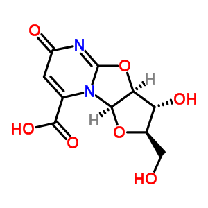 33886-20-3  (2R,3R,3aS,9aR)-3-hydroxy-2-(hydroxymethyl)-6-oxo-2,3,3a,9a-tetrahydro-6H-furo[2',3':4,5][1,3]oxazolo[3,2-a]pyrimidine-8-carboxylic acid
