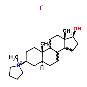 33913-68-7  (3beta,5alpha,8xi,9xi,14xi,17beta)-3-(1-methylpyrrolidinium-1-yl)androstan-17-ol iodide