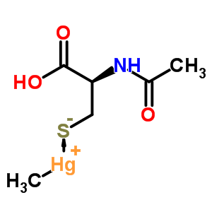 49562-78-9  methylmercury(1+) N-acetyl-3-sulfido-L-alanine