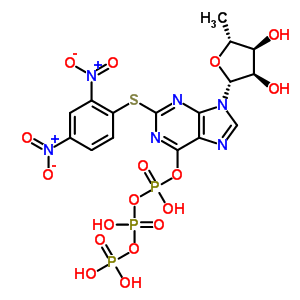 51640-19-8  9-(5-deoxy-beta-D-ribofuranosyl)-2-[(2,4-dinitrophenyl)sulfanyl]-6-[(hydroxy{[hydroxy(phosphonooxy)phosphoryl]oxy}phosphoryl)oxy]-9H-purine