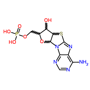 52021-41-7  (4-amino-7-hydroxy-6a,7,8,9a-tetrahydrofuro[2',3':4,5][1,3]thiazolo[3,2-e]purin-8-yl)methyl dihydrogen phosphate