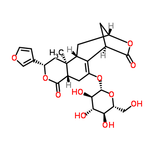 66756-59-0  (2S,4aS,7R,10R,11aS,11bS)-2-(furan-3-yl)-11b-methyl-4,8-dioxo-1,4,4a,5,7,8,10,11,11a,11b-decahydro-2H-7,10-methanooxepino[4,5-f]isochromen-6-yl beta-D-glucopyranoside