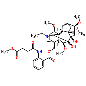 69787-05-9  [(1alpha,6beta,10alpha,13xi,14alpha,16beta,17xi)-20-ethyl-7,8-dihydroxy-1,6,14,16-tetramethoxyaconitan-4-yl]methyl 2-[(4-methoxy-4-oxobutanoyl)amino]benzoate