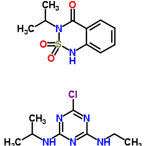 75084-57-0  3-(propan-2-yl)-1H-2,1,3-benzothiadiazin-4(3H)-one 2,2-dioxide - 6-chloro-N-ethyl-N'-(propan-2-yl)-1,3,5-triazine-2,4-diamine (1:1)