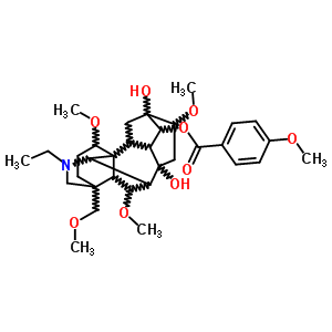 91794-14-8  20-ethyl-8,13-dihydroxy-1,6,16-trimethoxy-4-(methoxymethyl)aconitan-14-yl 4-methoxybenzoate