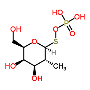 23973-05-9  (2R,3R,4R,5R,6S)-2-(hydroxymethyl)-5-methyl-6-[(phosphonooxy)sulfanyl]tetrahydro-2H-pyran-3,4-diol (non-preferred name)
